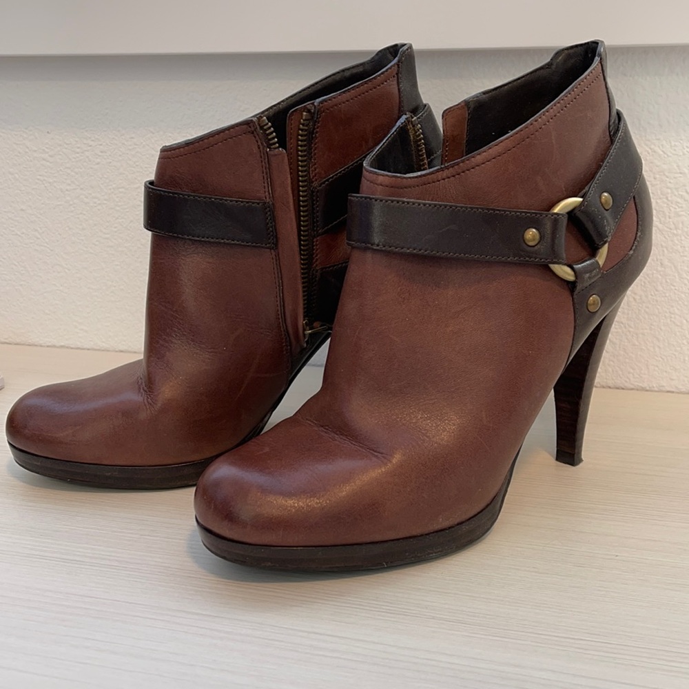 Cole Haan brown leather booties